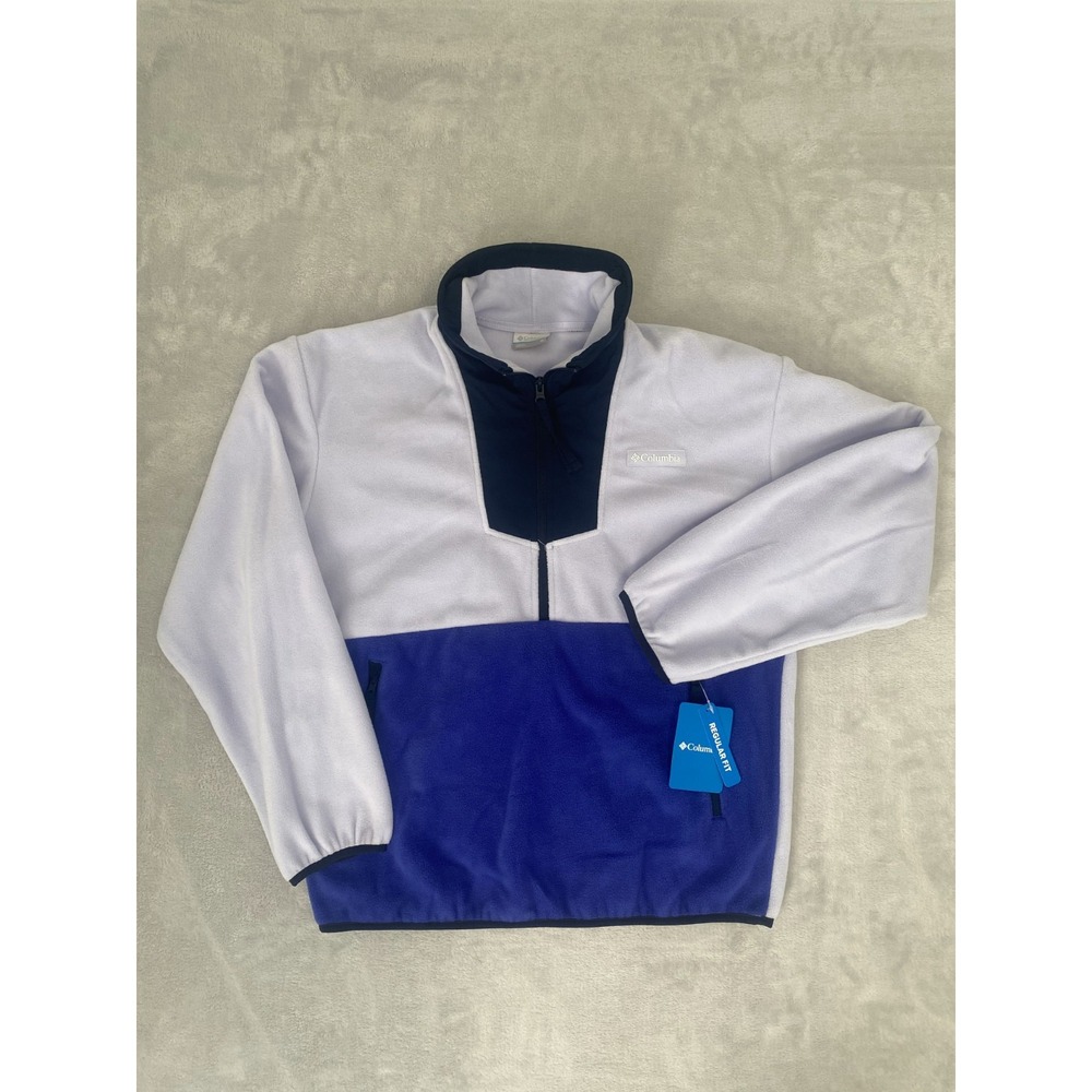 Columbia Fleece‎ Jacket Womens M Purple Blue Sequoia Grove Regular Fit Half Zip